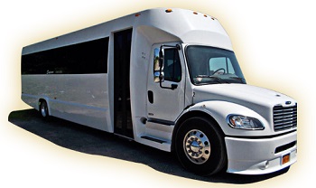 white limo bus for wedding